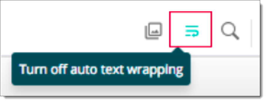 Turn on auto text wrapping button