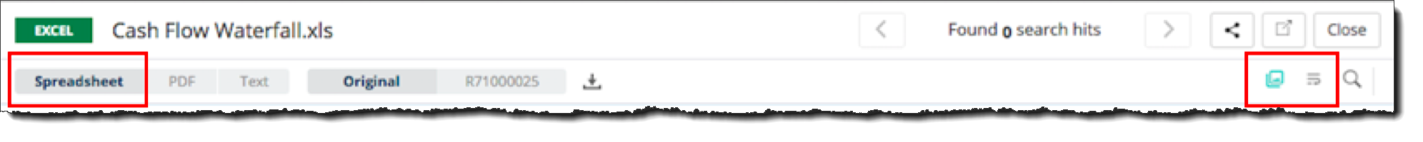 Wrap text and hide charts buttons above the spreadsheet