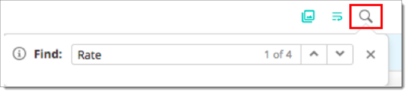In-spreadsheet search using Ctrl+F with results highlighted